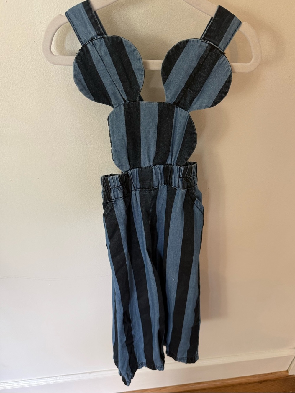 Kids Striped Blue & Black Romper Overalls